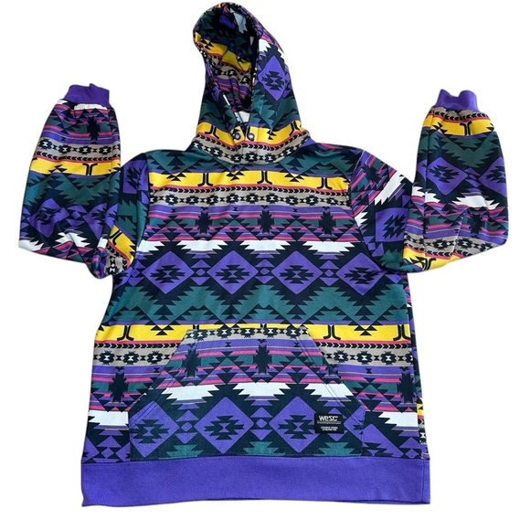 WeSC Raffe Mike Blanket AOP Unisex Hooded Sweatshirt Mens Size M Womens … - Picture 2 of 11